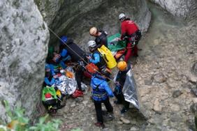 Exercice de secours en montagne vendredi 6 septembre 2019  au canyon du Pont du Diable