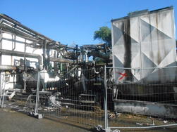 Incendie sur le site de l’usine OCV - Vetrotex à Chambéry