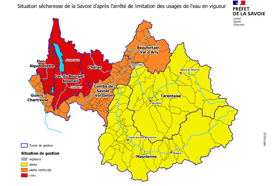 Limitation des usages de l'eau en Savoie - Sécheresse